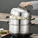 Mano 11.8" 2-TIER Stainless Steel Steamer Pot With Lid Cooking. Fixed Price $73.08.