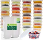 Freshware Food Storage Containers 50 Set 8 Oz Plastic Deli With Lid. Fixed Price $25.02.