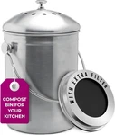 Epica Countertop Compost Bin 1.3 Gal - Odorless Kitchen Indoor Stainless Steel. Fixed Price $43.99.