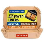 Vailnd Air Fryer Liners Disposable 305 Pcs 8.5X5.5 Inch Rectangle Heavy-duty Non. Fixed Price $31.49.