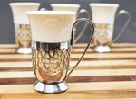Gorham Silver With Ceramic Insert Irish Coffee Cup Style YC178 Set Four. Fixed Price $42.95.