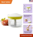 Chef'n Veggichop Manual Hand-powered Food Chopper 3.8 Cup, Stainless Steel Bla. Fixed Price $60.79.