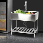 Stainless Steel Kitchen Sink Laundry Silver With Faucet Us. Fixed Price $216.35.