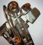 Viking 4 Pc Stainless Steel Kitchen Utensil Set Spoon Ladle Turner Tongs New. Fixed Price $75.00.