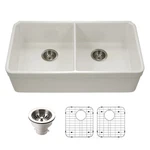 Houzer PTU-3200-C Platus 32-3/16" Undermount Double Basin Off White. Fixed Price $705.25.