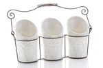 Kitchen Tool Crock Pieces) - 3 Ceramic Utensil Holders (4" Dia X 7" Each.... Fixed Price $40.52.
