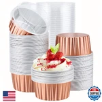 Eusoar Rose Gold Cupcake Liners, 120PCS 5OZ Disposable Aluminum Foil Baking Cups. Fixed Price $42.28.