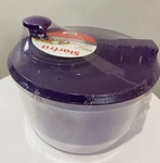 New Starfrit 4L Salad Spinner Purple/clear Colander Mixing Bowl Ergonomic Handle. Fixed Price $7.23.