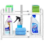 Simple Houseware Under Sink 2 Tier Expandable Heavy Duty Metal Shelf Organizer. Fixed Price $20.00.