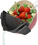 Yevior Clip Strainer For Pots Pan Pasta, Silicone Food Black. Fixed Price $25.99.