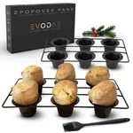 Evodae Popover Pans 2.36X2.75 "in" 15.75X8.65 6X7 - 40X22 Cm, Black. Fixed Price $63.29.