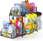 Sueh Design Under Sink Organizer, 2 Tier 10.3"W X 15.6"H Wider Pack, Black. Fixed Price $50.03.