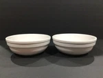Crate Barrel Culinary Arts White Double Rim Stacking Soup Cereal Bowls Set Of 2. Fixed Price $19.99.