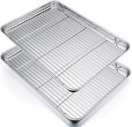 P&p Chef Stainless Steel Baking Sheet With Rack Set (2 19.6 Inch, Silver. Fixed Price $51.24.