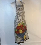 Julia Junkin Whimsical Bib Apron Artistic Fruit Bowl Cotton 26X38 Kitchen Cook. Fixed Price $14.76.