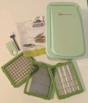 Brieftons Quickpush Food Chopper: Dicer, Slicer, Cutter, 2.6 Quart Container. Fixed Price $21.99.