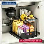 Ceetug Under Sink Organizers And Storage 2 Tier Slide Out Kitchen Cabinet. Fixed Price $23.33.