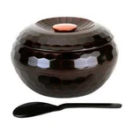 Japanbargain 2076, Japanese Rice Serving Bowl With Lid And Large, Dark Brown. Fixed Price $67.99.