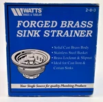 New Box Watts Cast Brass Sink Strainer Stainless Steel Product Number 2-8-3. Fixed Price $20.00.