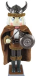 Wooden Christmas Nutcracker ,15", Viking Male Helmet With An Axe & Shield,ath. Fixed Price $39.99.
