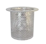 4" Commercial Floor Drain Strainer, Tall, Perforated Stainless Steel Silver. Fixed Price $122.50.