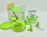Lime Green Tupperware Quick Chef Food Processor Chopper Mixer Whisk Funnel Lid. Fixed Price $37.99.