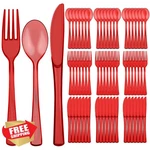 75 Pc Plastic Silverware Disposable Utensils, Forks Knives Spoons. Fixed Price $20.00.