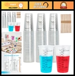 200 Pack Plastic Measuring Cups 8 Oz Disposable Mixing With Sticks. Fixed Price $47.99.