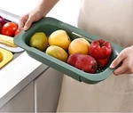 Niwwin Collapsible Kitchen Colander Strainer, Expandable Over The L, Green. Fixed Price $21.90.