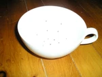Tag Berry Colander Cup Strainer Mug Style White 6 Inch Diameter. Fixed Price $10.00.