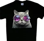 Cool Galaxy Sunglasses Grumpy Cats Tee Black T-shirt Men's. Fixed Price $11.99.