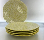 Of 5 Anthropologie Attingham Collection Fine Stoneware Yellow Salad Plates. Fixed Price $25.00.
