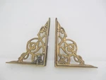 Vintage Brass Shelf Brackets Holders Shelve Antique Shelving Ornate A.k 5"D. Fixed Price $37.61.