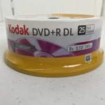 25 Kodak 8X Blank Dvd+r Dl Dual Double Layer 8.5GB New Sealed. Fixed Price $17.00.