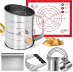 9PCS Stainless Steel Pastry Blender Set, 3 Cup Flour Sifter, Biscuit Cutter,. Fixed Price $30.99.
