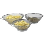 Home Basics Silver Mesh 3-PIECE Strainer Set Durable Stainless Steel. Fixed Price $62.99.