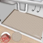 Canivi Silicone Under Sink Mat 31"X22" Waterproof Apricot Kitchen Cabinet Liner. Fixed Price $34.99.