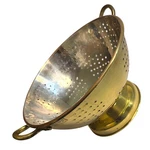 Gold Colander Vintage Brass Strainer Clad Metals 2 Handle Benjamin Medwin Inc. Fixed Price $41.87.