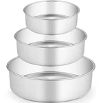Teamfar 6/8 Cake Pan, Stainless Steel Round &9 -inch, Silver. Fixed Price $29.71.