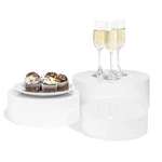 Red Co. Set Of 3 Whitye Acrylic Round Cylinder Display Nesting Riser Stands. Fixed Price $40.95.