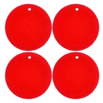 7-INCH Round Trivet Mats 4 Pack Silicone Hot Pads, Non-slip Heat Red. Fixed Price $15.62.
