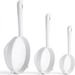 3 Pcs Plastic Fine Mesh Strainer Set With Handle, Nylon Sieve Food Col. Fixed Price $17.43.