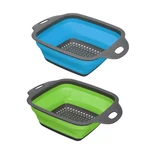 1SET Blue Green Small Collapsible Colander Square Strainer For Home. Fixed Price $17.36.