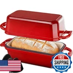 Dycyrq Enameled Cast Iron Dutch Oven For Sourdough Bread Baking, 9 X 5INCH Oval. Fixed Price $66.28.