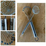 (2) Wmf Germany Stainless Steel Profi Plus Sauce Whisk + Strainer Basket. Fixed Price $31.50.