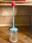 Vintage Hazel Atlas Nut Food Chopper Glass Measure Red Wood Knob Manual. Fixed Price $14.87.