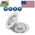 2 Pack Stainless Steel Sink Strainer With Double-layer Safety Feature. Fixed Price $7.99.