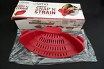 Kitchen Gizmo Snap-n-strain Pot Strainer Red Silicone Bpa-free New Package. Fixed Price $12.95.