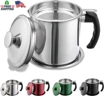 Kyraton Bacon Grease Container With Strainer, 48 Oz Stainless Steel Oil. Fixed Price $17.03.