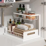 Realinn Under Sink Organizer, Pull Out Cabinet 2 Tier 1 Pack, White. Fixed Price $50.69.